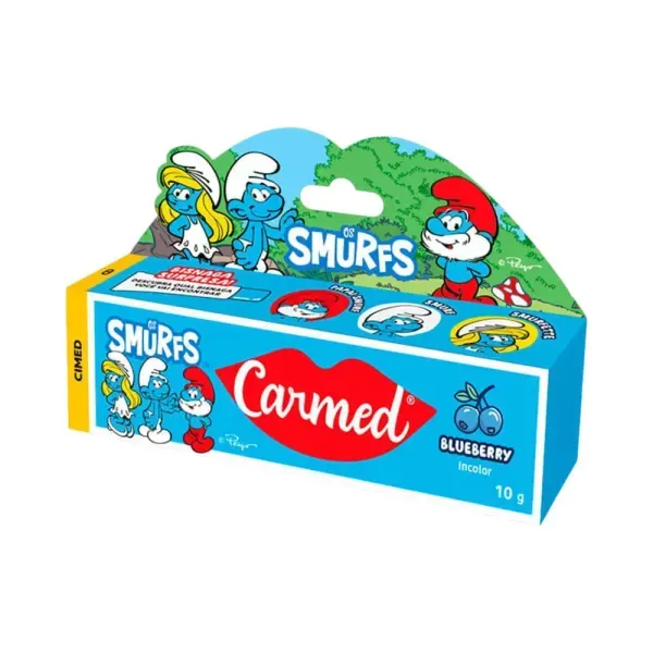 16220 - Hidratante Labial Smurfs Blueberry Bisnaga Surpresa 10g Carmed